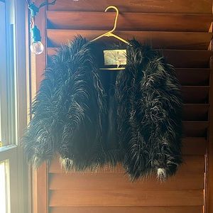 KIMCHI BLUE faux fur evening coat